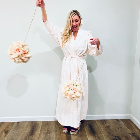 VTG Floral Striped Robe - Picture 3 of 11